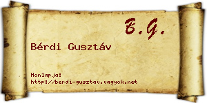 Bérdi Gusztáv névjegykártya